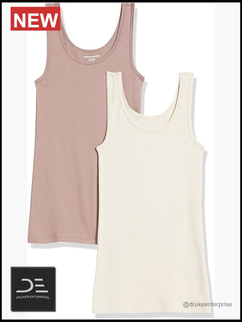 2-pack Slim-fit Rib Knit Tank Top Scoop Neck Sleeveless